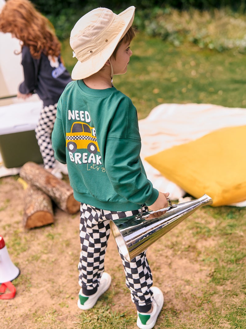 Sweater met ronde hals - Grafik Edition Groen - Kiabi