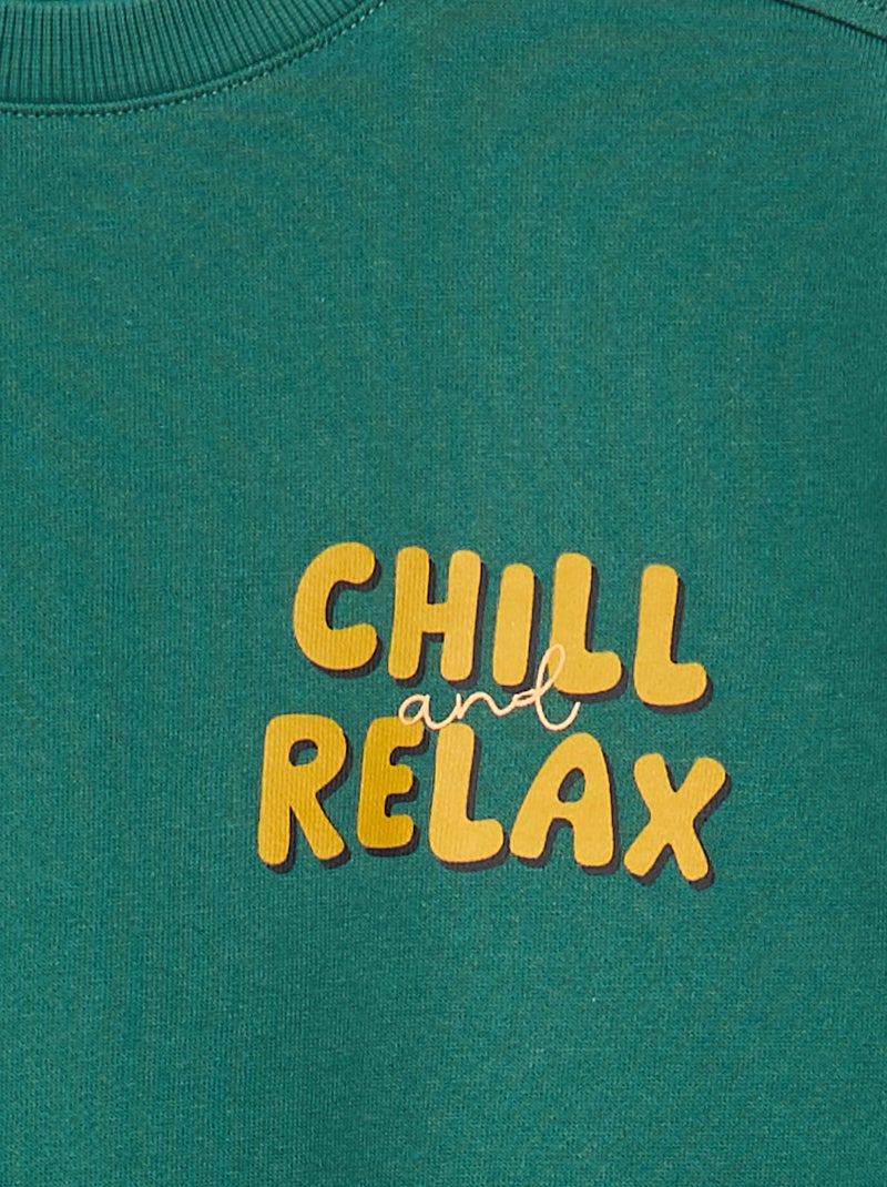 Sweater met ronde hals - Grafik Edition Groen - Kiabi