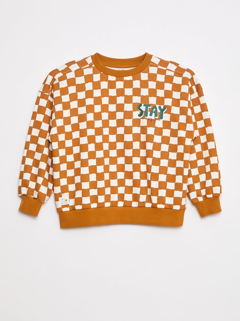 Sweater met ronde hals - Grafik Edition Oranje - Kiabi