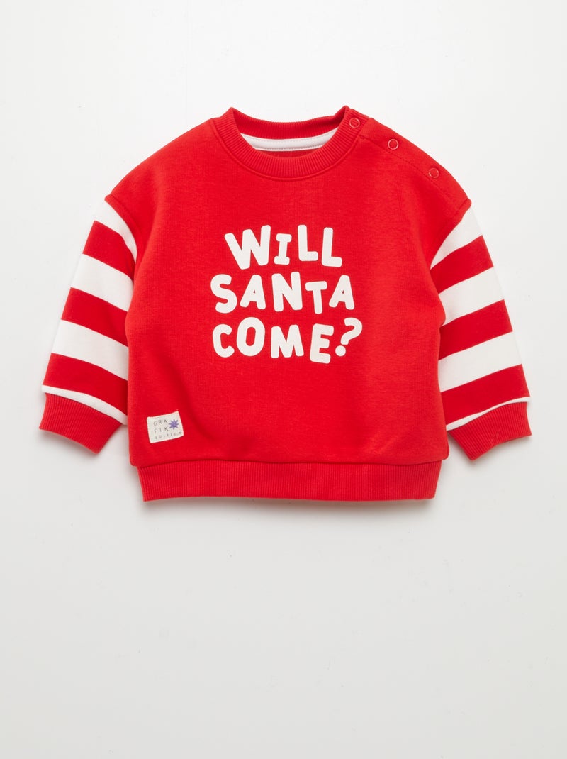 Sweater met ronde hals - Grafik Edition ROOD - Kiabi
