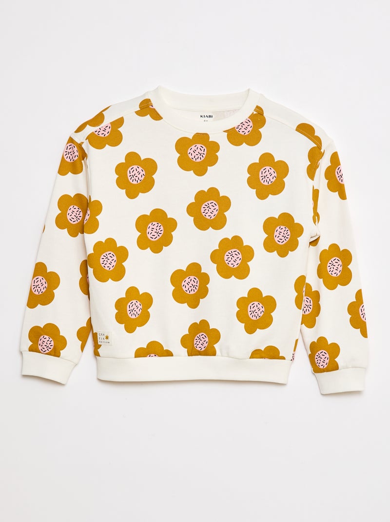 Sweater met ronde hals - Grafik Edition Wit - Kiabi
