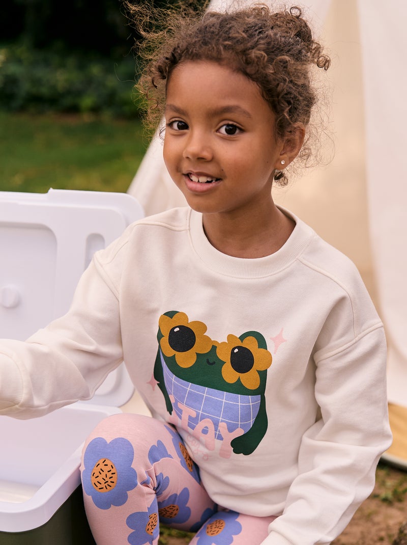 Sweater met ronde hals - Grafik Edition Wit - Kiabi