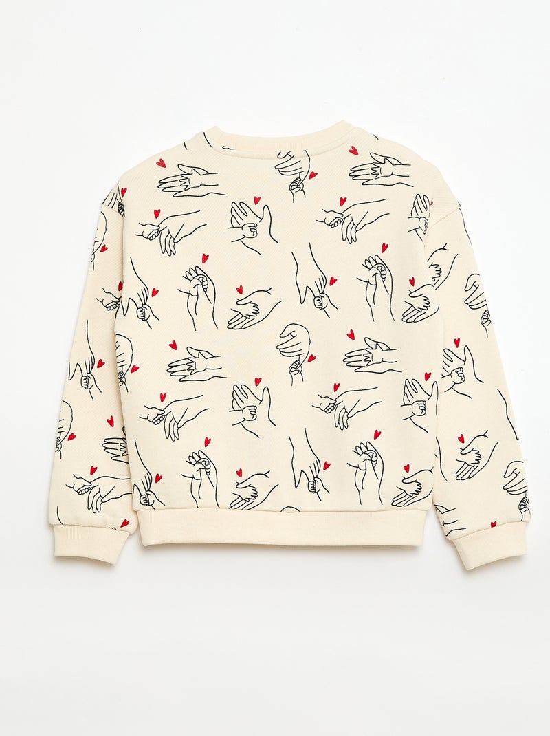 Sweater met ronde hals 'Agathe Sorlet x Kiabi' - Valentijnsdag Wit - Kiabi
