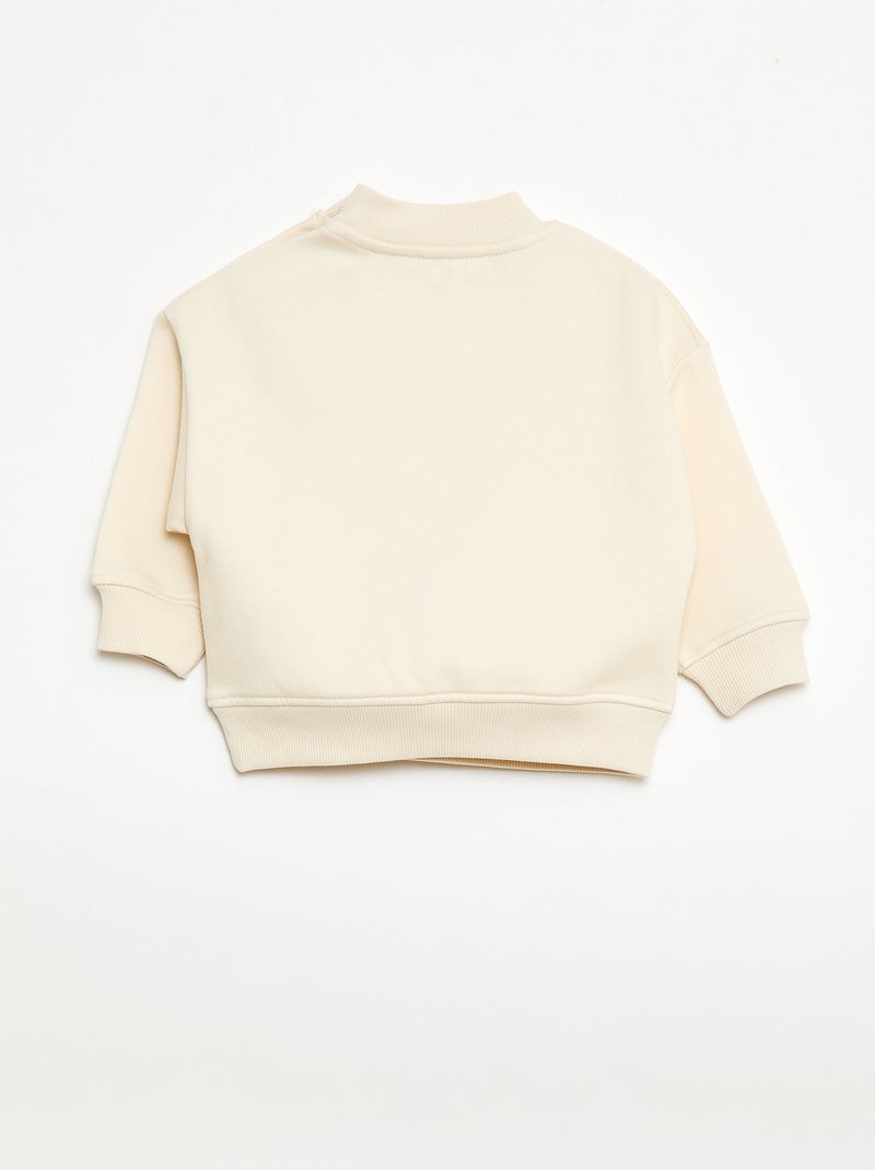 Sweater met ronde hals brother and sister Biege - Kiabi
