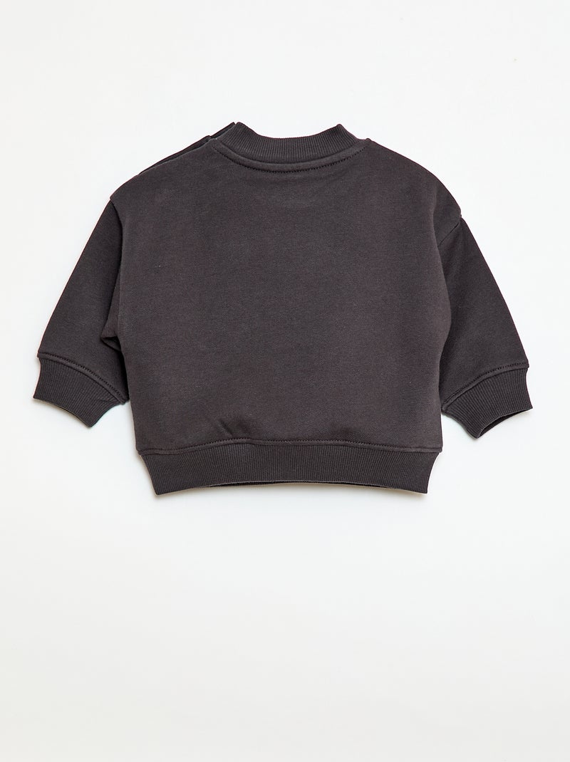 Sweater met ronde hals brother and sister Grijs - Kiabi