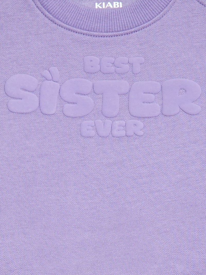 Sweater met ronde hals Brother & Sister Paars - Kiabi