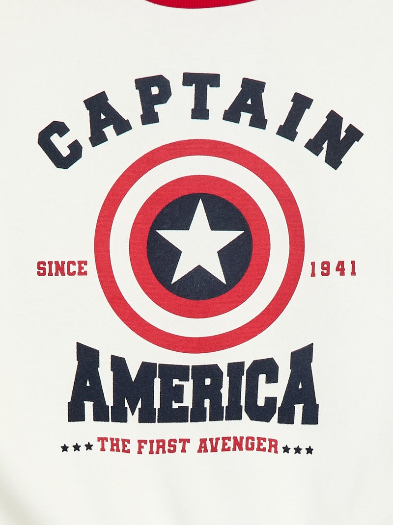Sweater met ronde hals 'Captain America' Wit - Kiabi