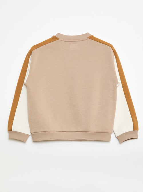 Sweater met ronde hals en colourblock - Kiabi