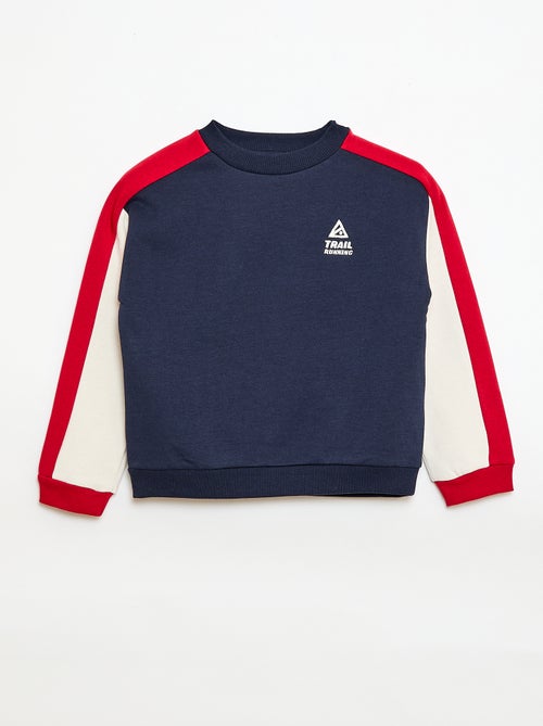 Sweater met ronde hals en colourblock - Kiabi