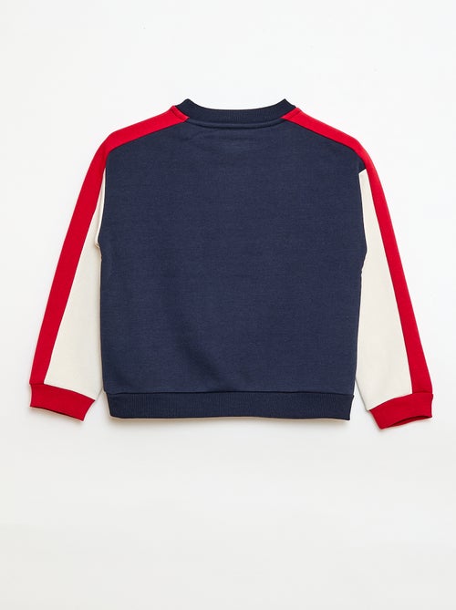Sweater met ronde hals en colourblock - Kiabi