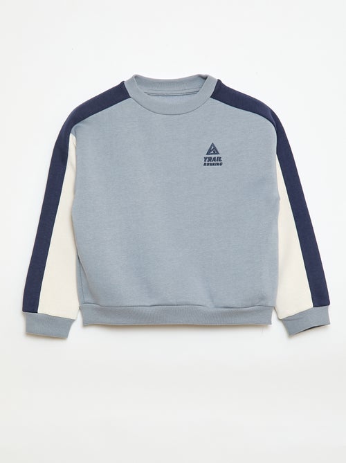 Sweater met ronde hals en colourblock - Kiabi