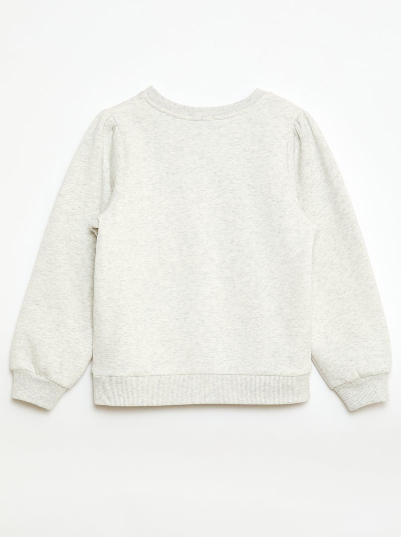 Sweater met ronde hals en koordjesmotief Grijs - Kiabi