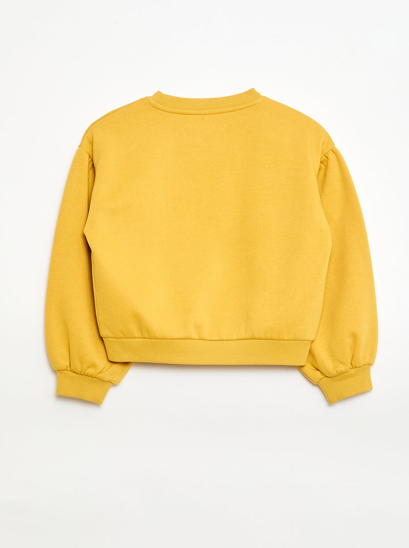 Sweater met ronde hals en print - Grafik Edition Geel - Kiabi