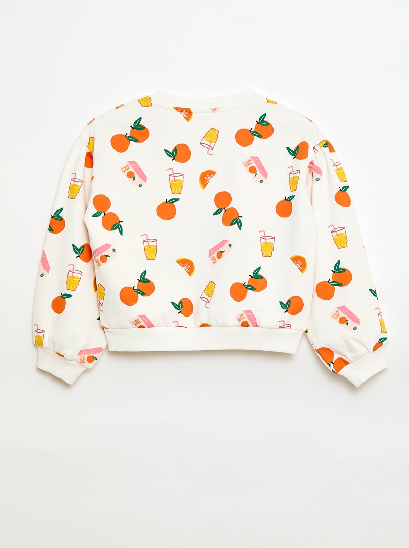 Sweater met ronde hals en print - Grafik Edition Wit - Kiabi