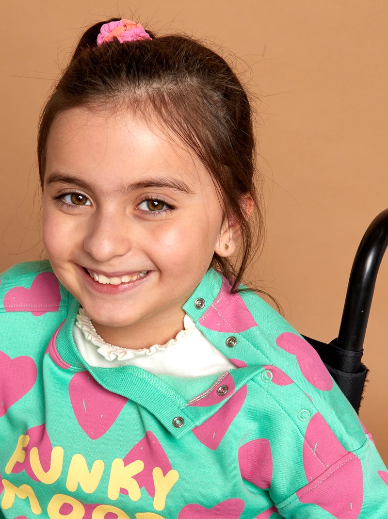 Sweater met ronde hals en print - So Easy GROEN - Kiabi