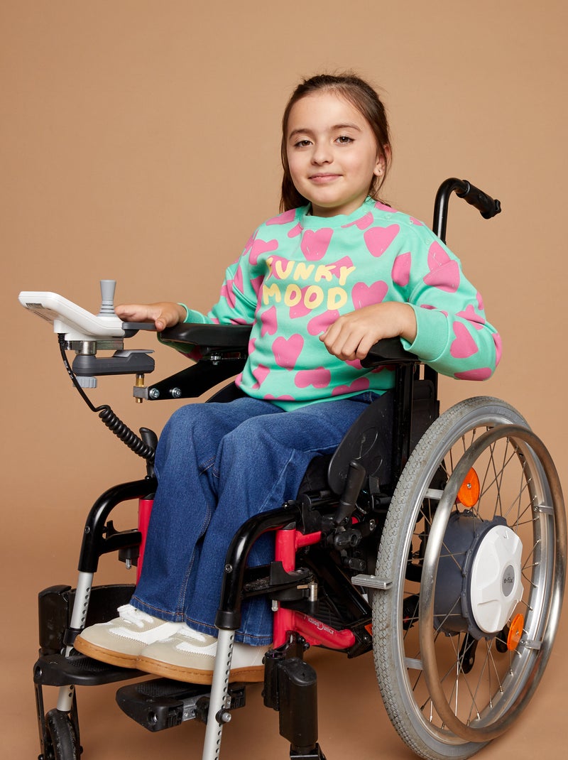 Sweater met ronde hals en print - So Easy GROEN - Kiabi