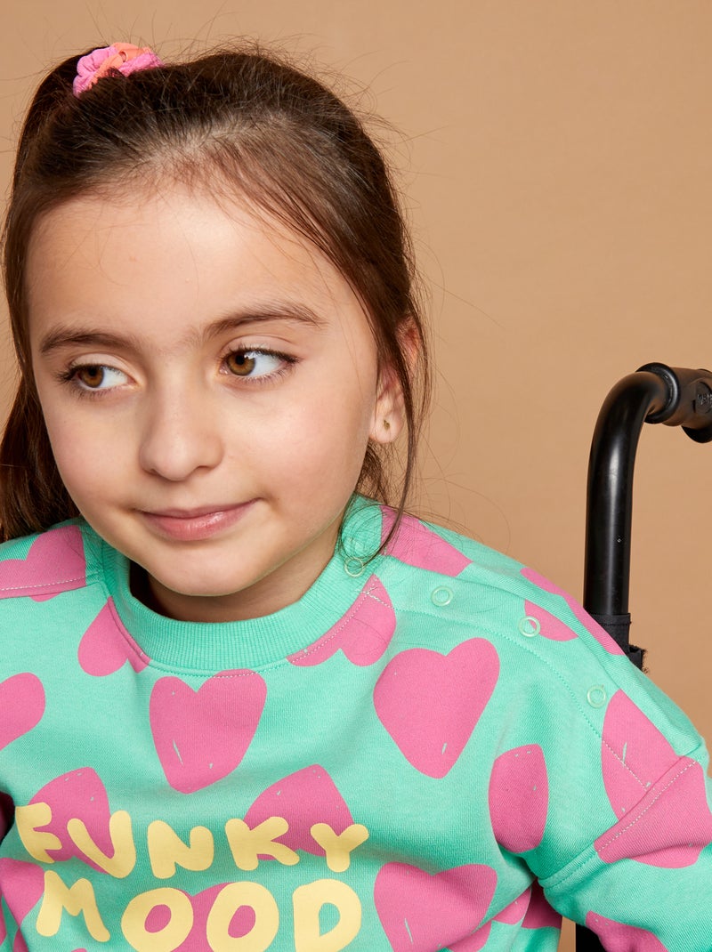 Sweater met ronde hals en print - So Easy GROEN - Kiabi