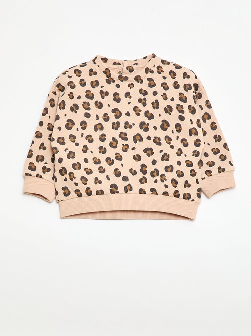 Sweater met ronde hals en print - Kiabi