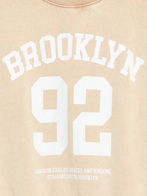 Sweater met ronde hals en print - Kiabi