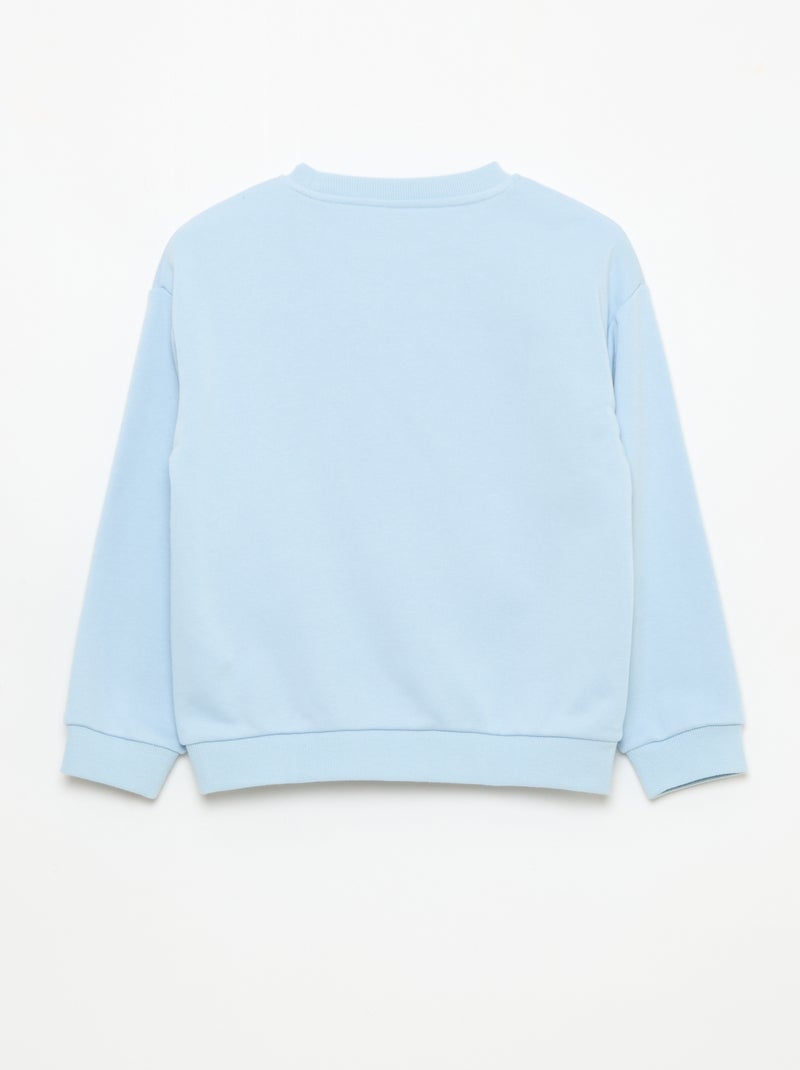 Sweater met ronde hals en print Blauw - Kiabi