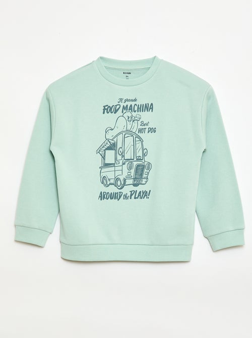 Sweater met ronde hals en print - Kiabi