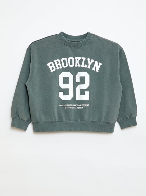 Sweater met ronde hals en print - Kiabi