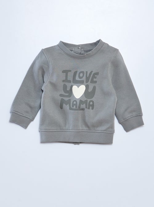 Sweater met ronde hals en print - Kiabi