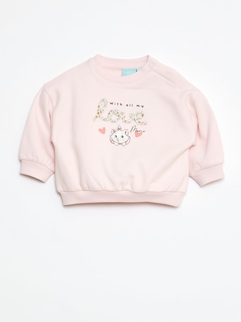 Sweater met ronde hals en print 'Marie' 'Disney' Rose - Kiabi