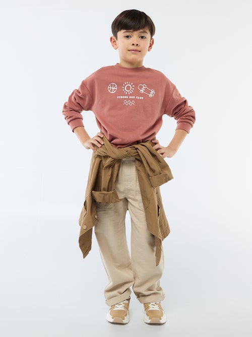 Sweater met ronde hals en print - Kiabi