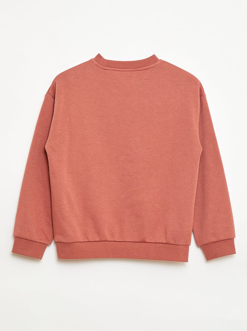 Sweater met ronde hals en print Rood - Kiabi