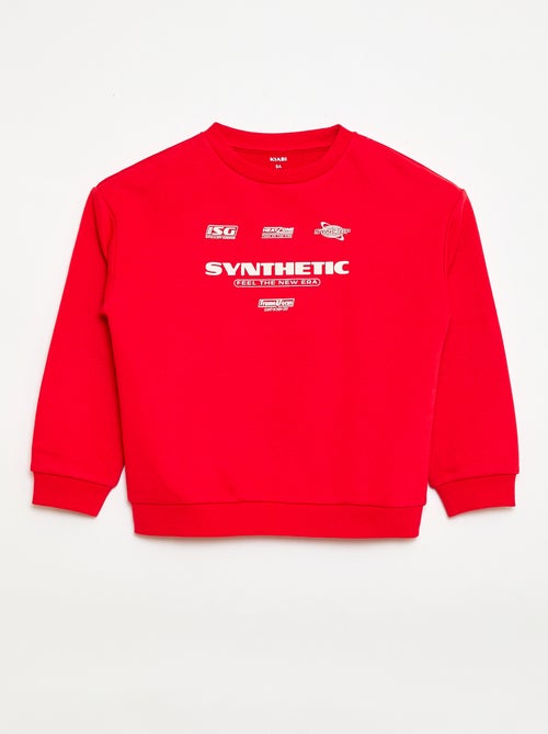 Sweater met ronde hals en print - Kiabi