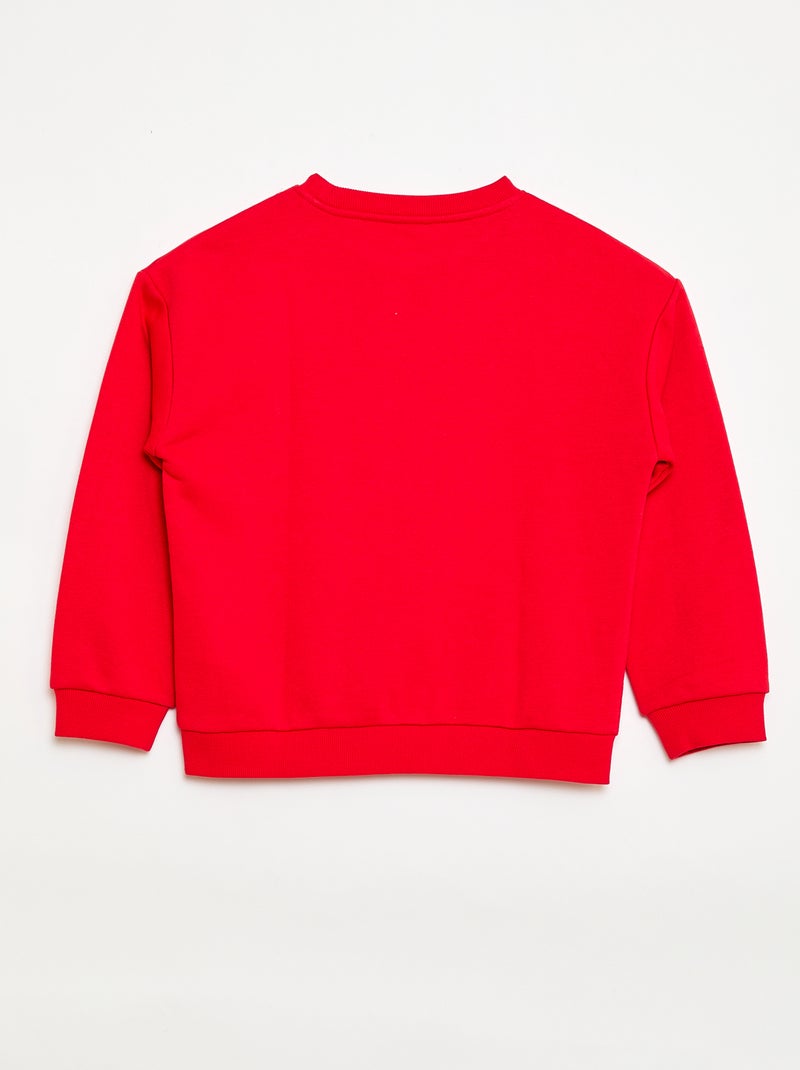 Sweater met ronde hals en print Rood - Kiabi