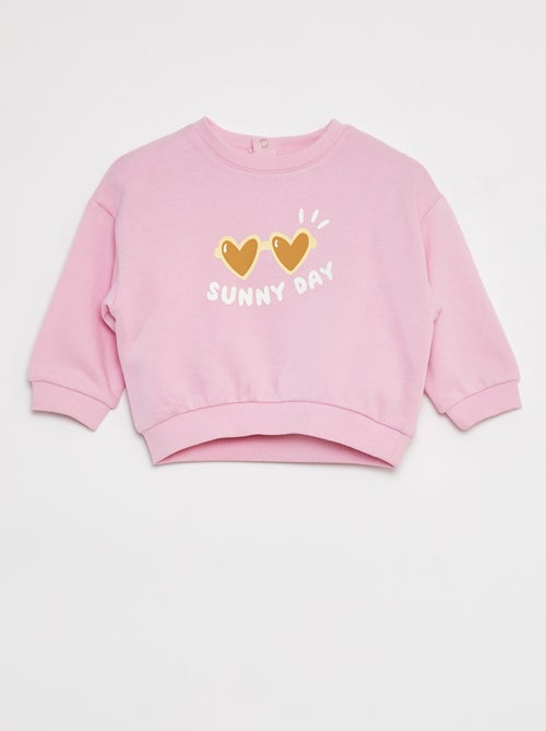 Sweater met ronde hals en print - Kiabi