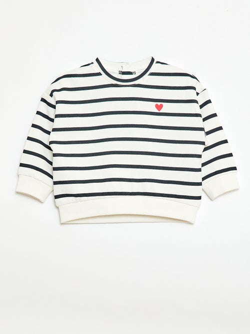 Sweater met ronde hals en print - Kiabi