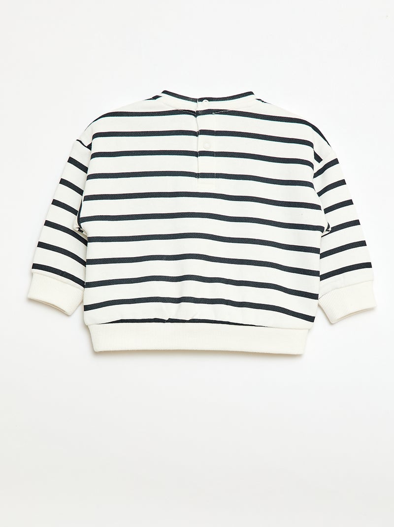 Sweater met ronde hals en print Wit - Kiabi