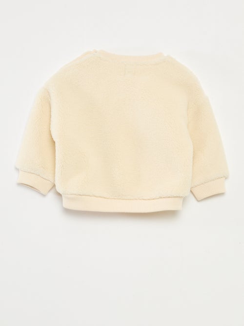 Sweater met ronde hals en schapenvachteffect - Kiabi