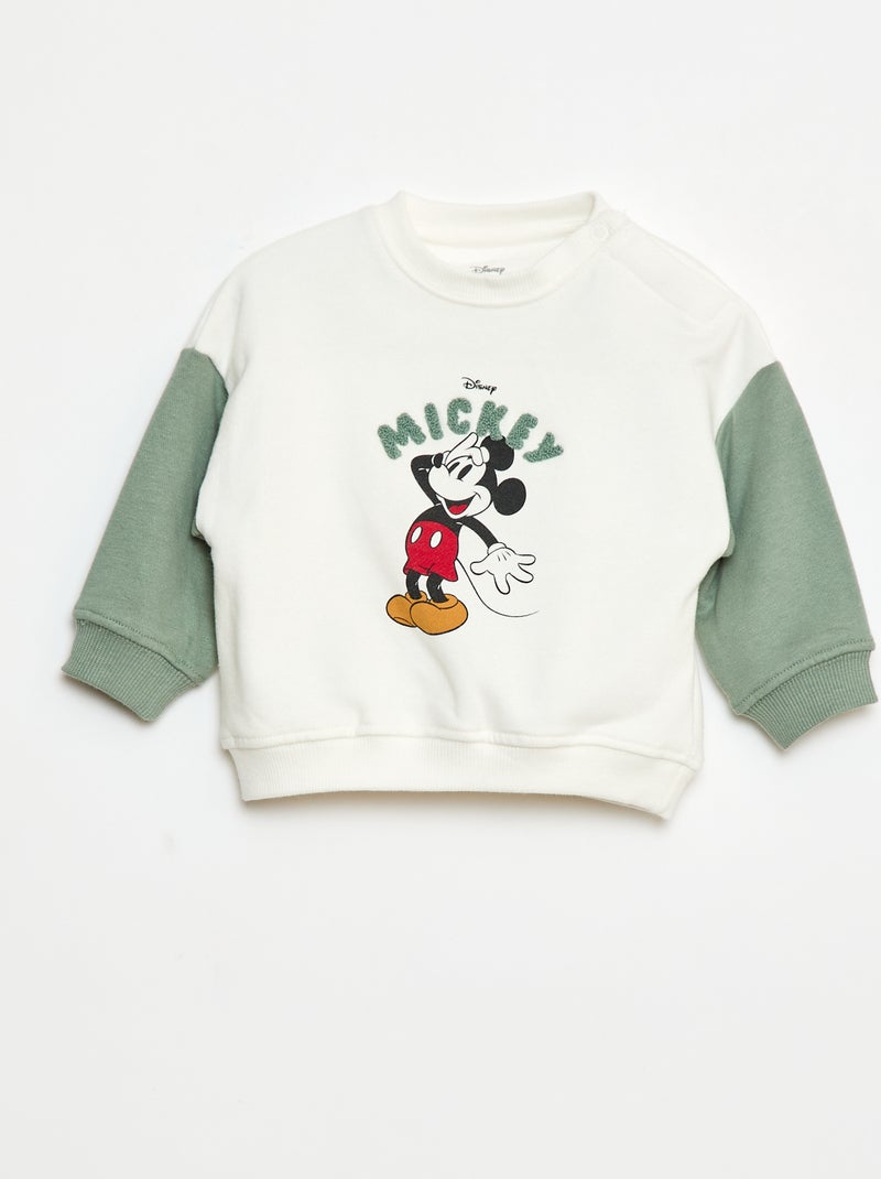 Sweater met ronde hals 'Mickey' 'Disney' Groen - Kiabi