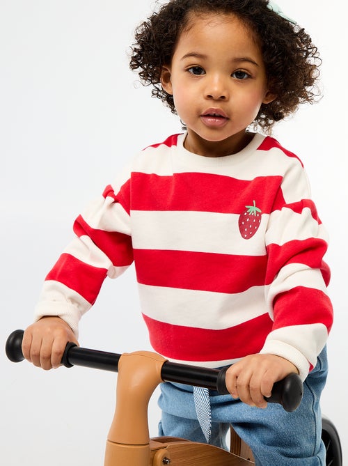 Sweater met ronde hals van lichte sweaterstof met motief - Kiabi