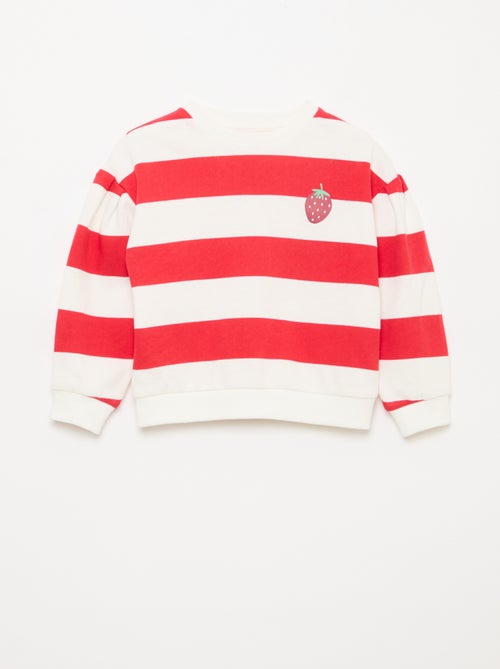 Sweater met ronde hals van lichte sweaterstof met motief - Kiabi