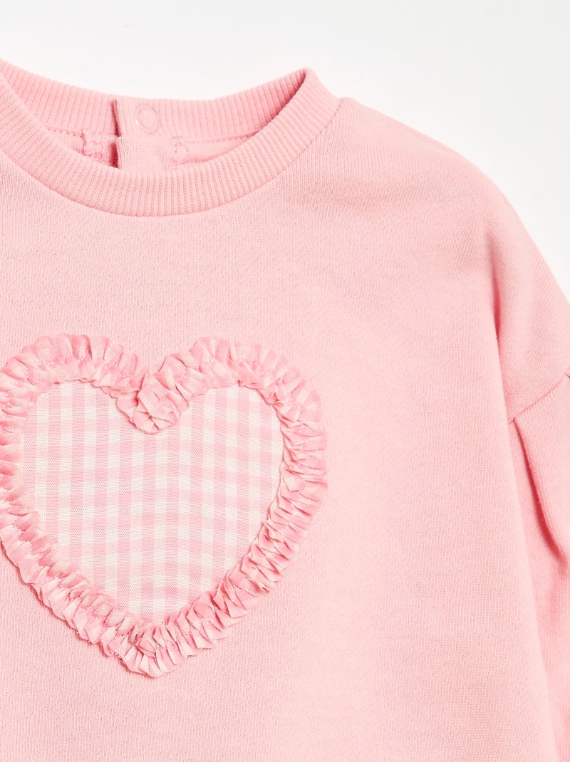 Sweater met ronde hals van lichte sweaterstof met motief Rose - Kiabi