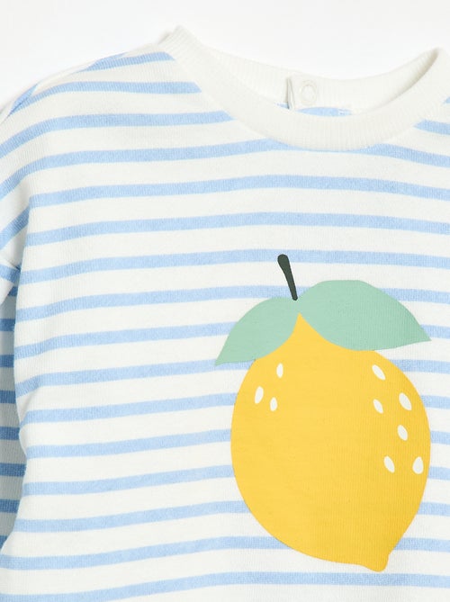 Sweater met ronde hals van lichte sweaterstof met motief - Kiabi