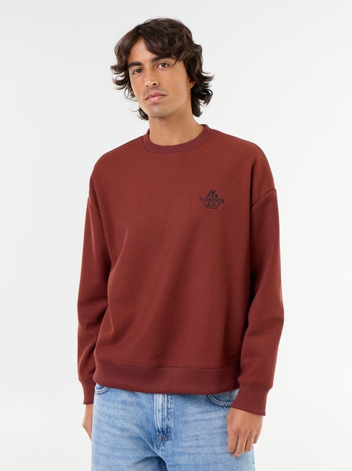 Sweater met ronde hals van piquéstof - Kiabi