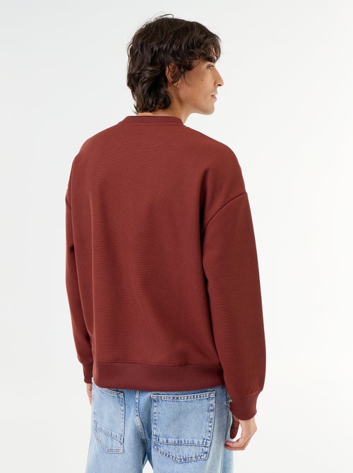 Sweater met ronde hals van piquéstof - Kiabi