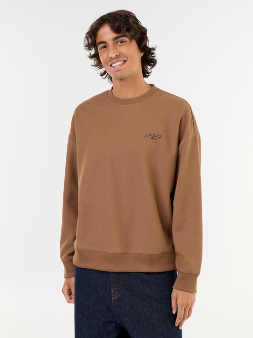 Sweater met ronde hals van piquéstof - Kiabi