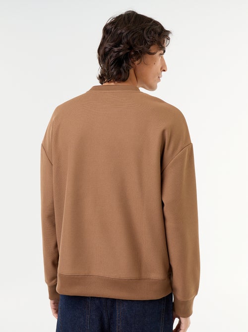 Sweater met ronde hals van piquéstof - Kiabi
