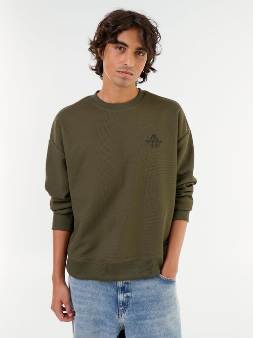 Sweater met ronde hals van piquéstof - Kiabi