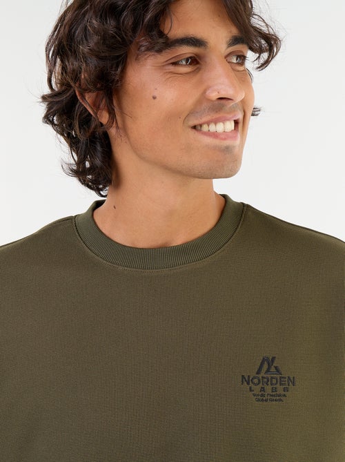 Sweater met ronde hals van piquéstof - Kiabi