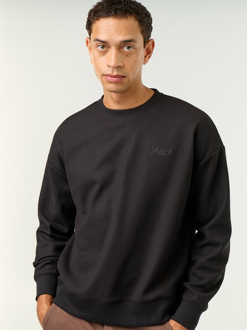 Sweater met ronde hals van piquéstof - Kiabi