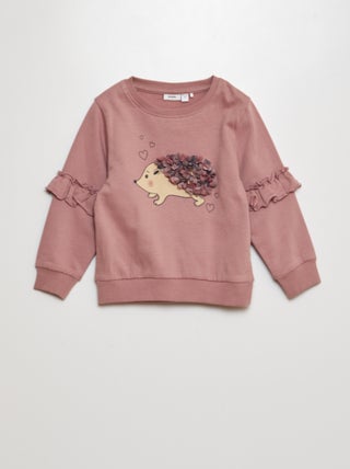 Sweater met ruches en egelprint