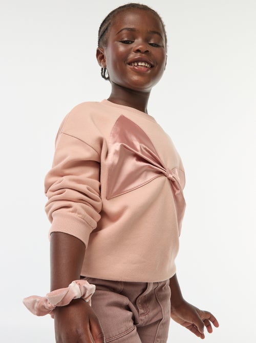 Sweater met satijnen strik - Kiabi